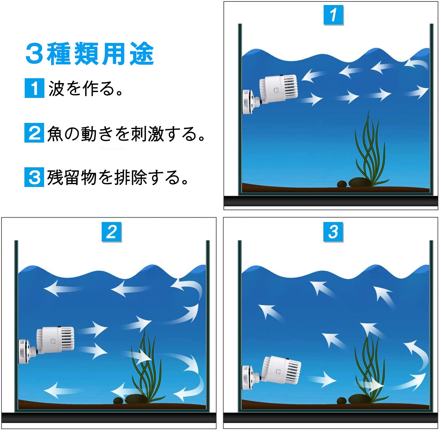Amazon.co.jp: ウェーブポンプ エルエンスタジオ 水流ポンプ 吸盤式 二
